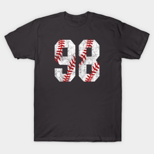 Vintage #98 Baseball Laces Baseball Mom Jersey Love Baseball T-Shirt